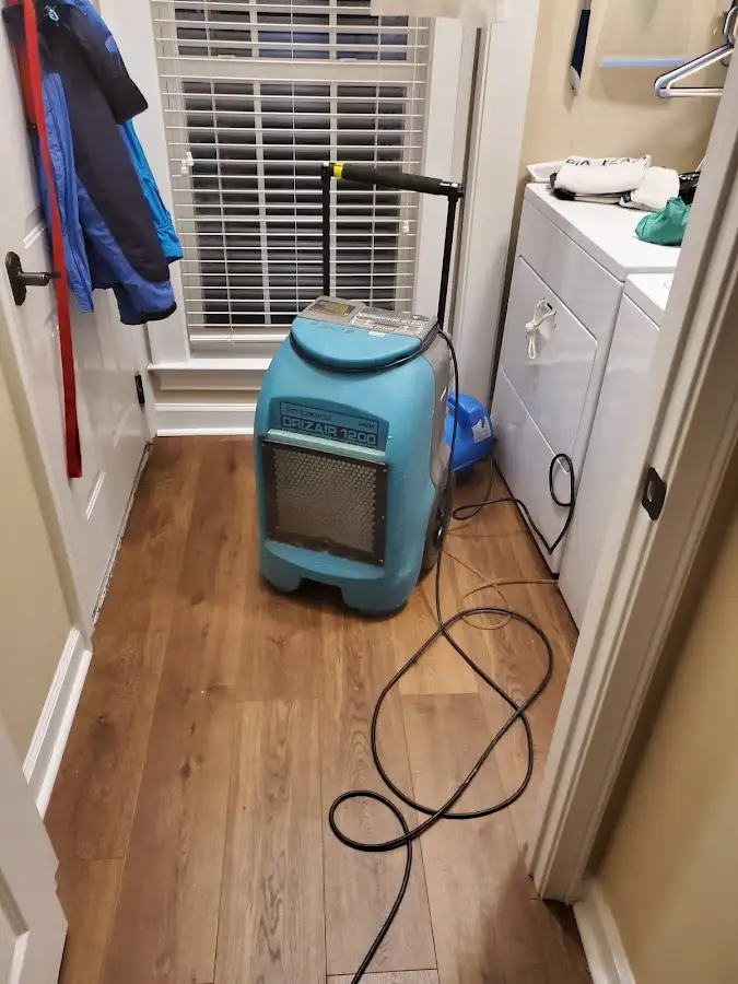 Commercial dehumidifier deployed for Flood Damage Cleanup in Colchester